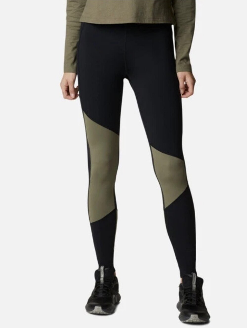 Columbia Lodge Colorblock Tights Size XL Black Olive Green Outdoor Hiking Trail